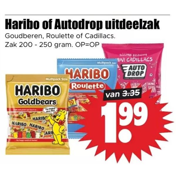Haribo of Autodrop uitdeelzak
