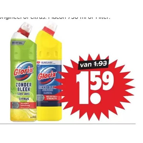 Glorix bleek of zonder bleek