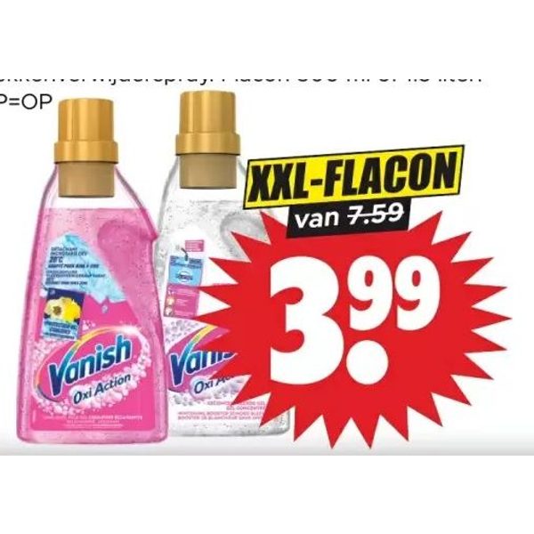 Wasbooster pink of whitening of vlekkenverwijderspray