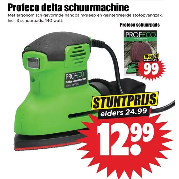 Profeco delta schuurmachine