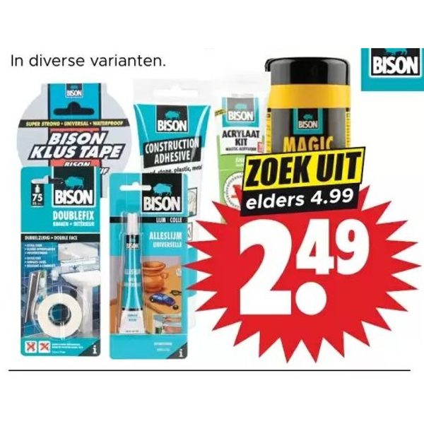 Bison klus- en lijmartikelen