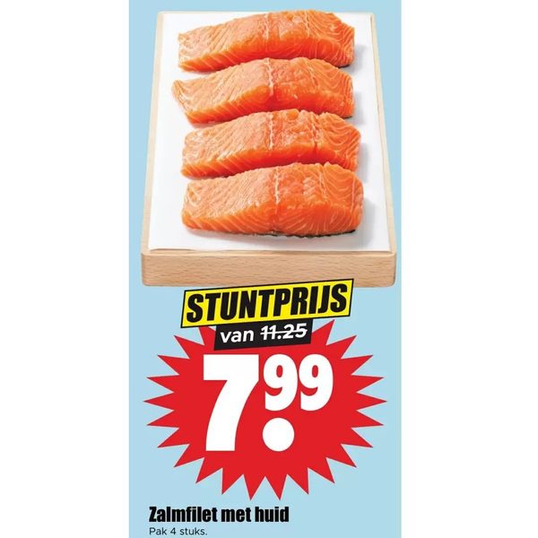 Zalmfilet met huid