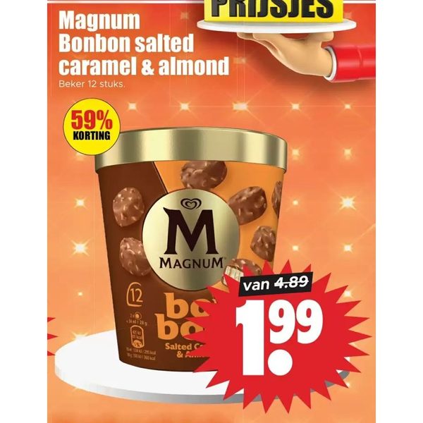 Magnum Bonbon salted caramel & almond