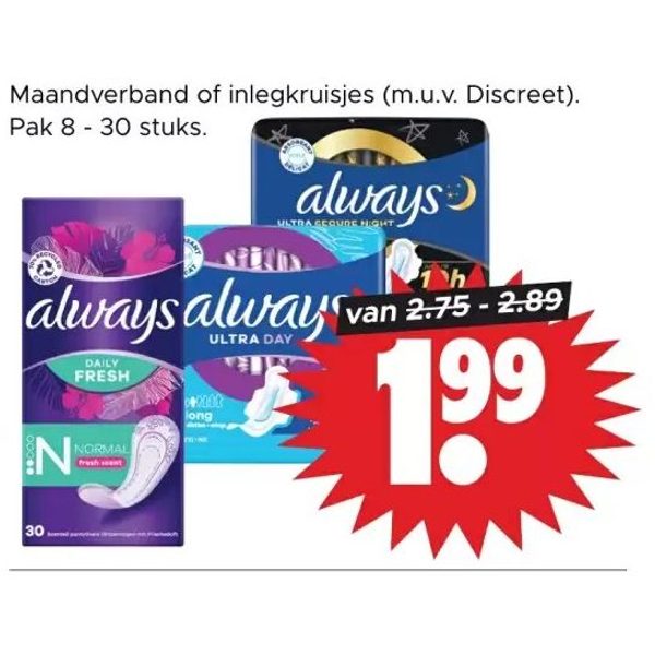 Maandverband of inlegkruisjes