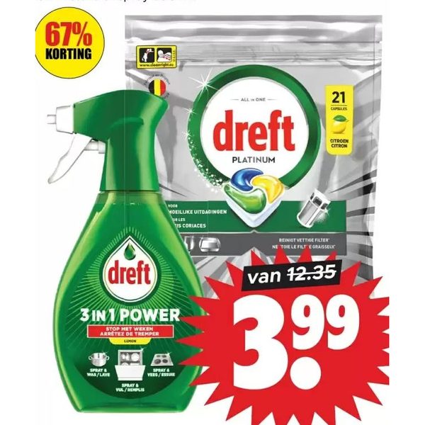 Dreft vaatwastabletten platinum lemon of spray