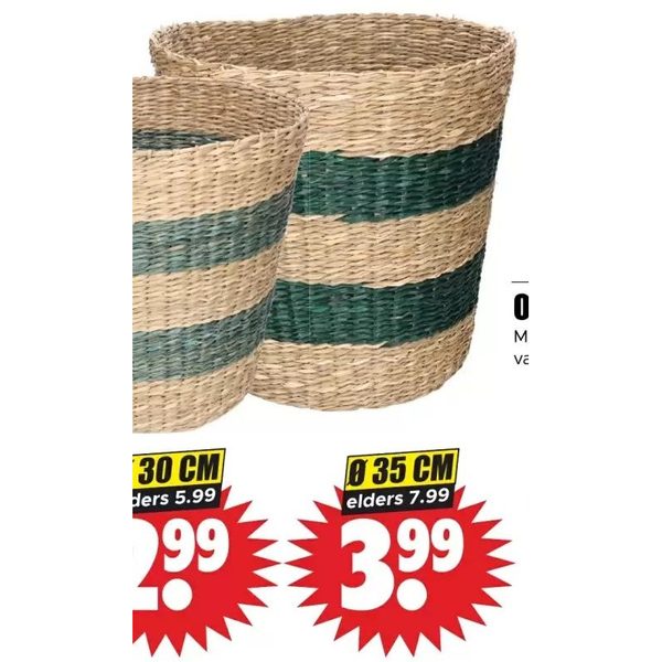 Gevlochten mand 35 cm