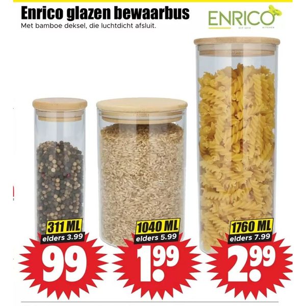 Enrico glazen bewaarbus