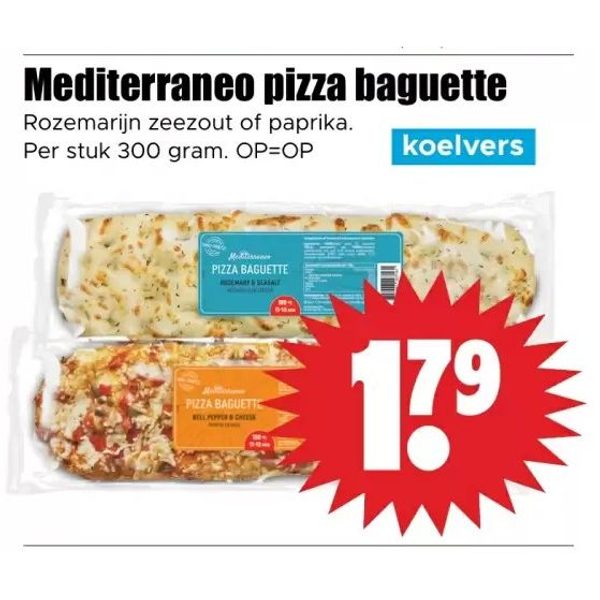 Mediterraneo pizza baguette