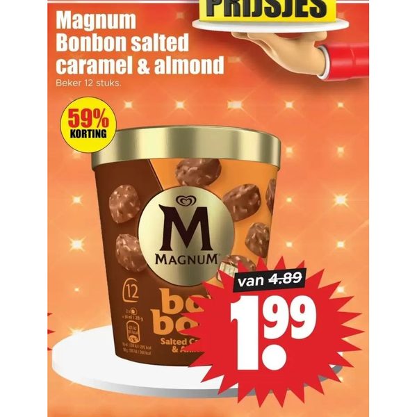 Magnum Bonbon salted caramel & almond
