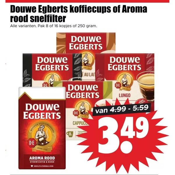 Douwe Egberts koffiecups of Aroma rood snelfilter
