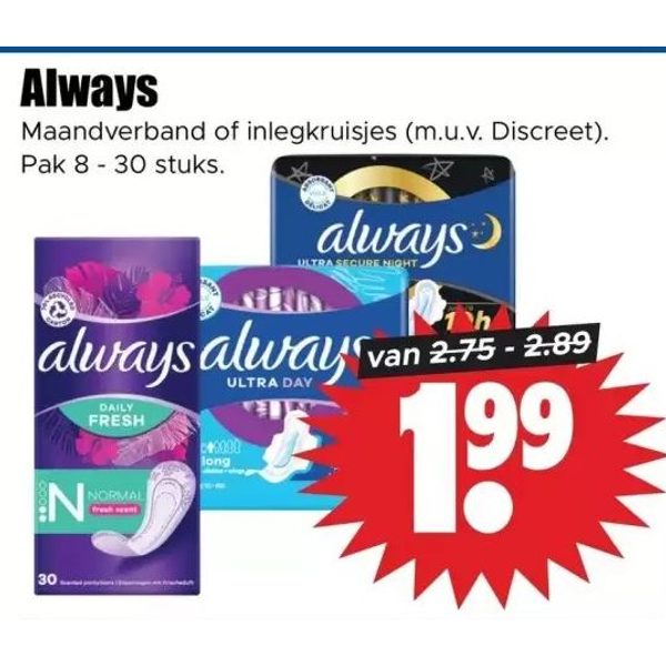 Maandverband of inlegkruisjes