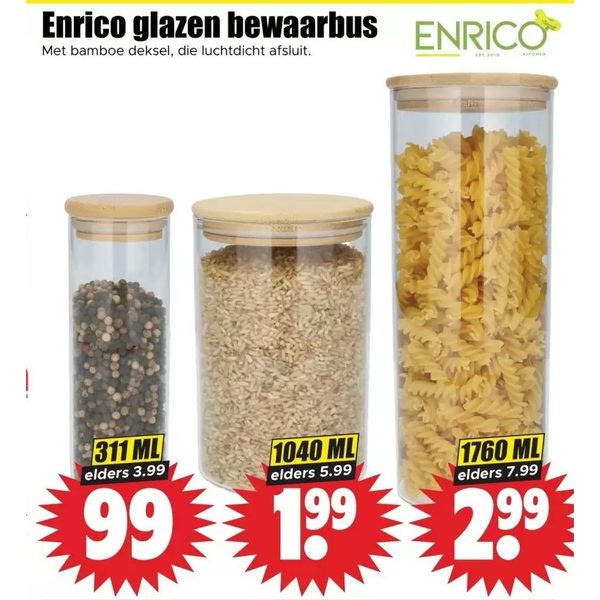 Enrico glazen bewaarbus
