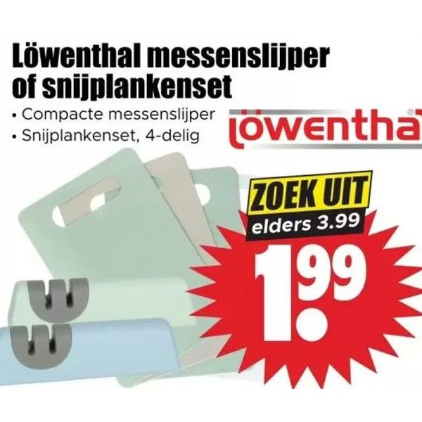 Löwenthal messenslijper of snijplankenset