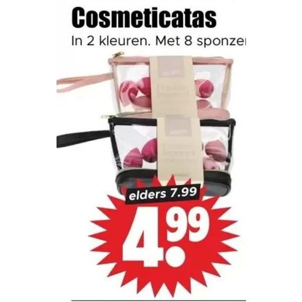 Cosmeticatas met sponzen