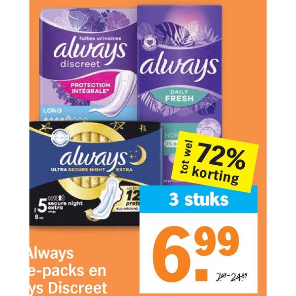 Always maandverband en incontinentiemateriaal