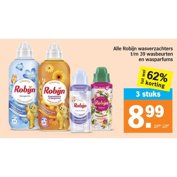 Robijn wasverzachters en wasparfums