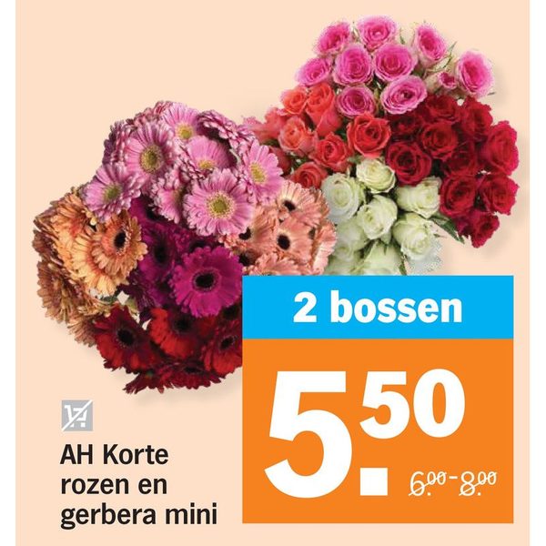 AH Korte rozen en gerbera mini