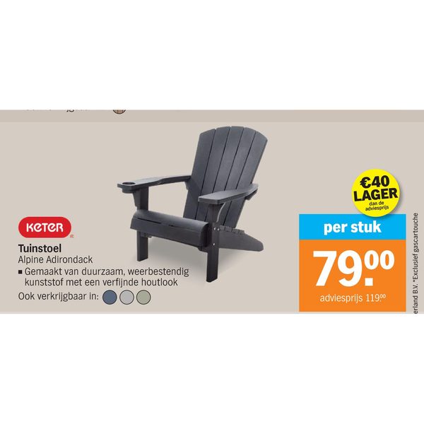 Tuinstoel Alpine Adirondack