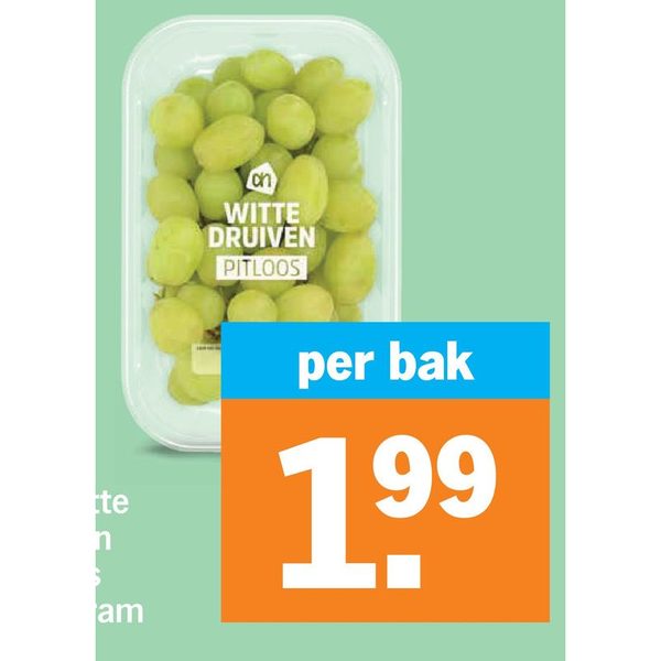 AH Witte druiven pitloos 500 gram