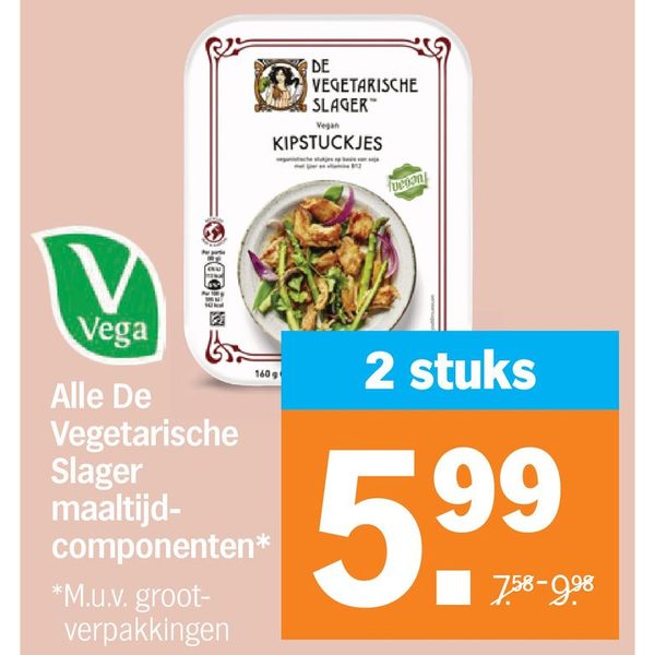 De Vegetarische Slager maaltijdcomponenten