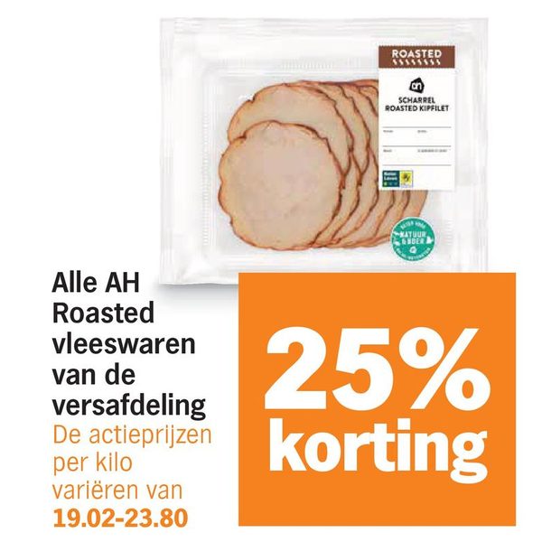 Alle AH Roasted vleeswaren van de versafdeling