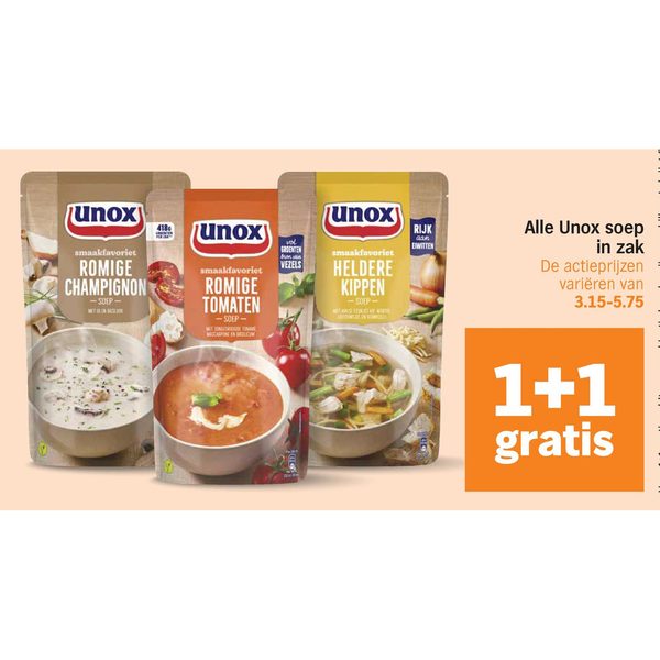 Unox soep in zak