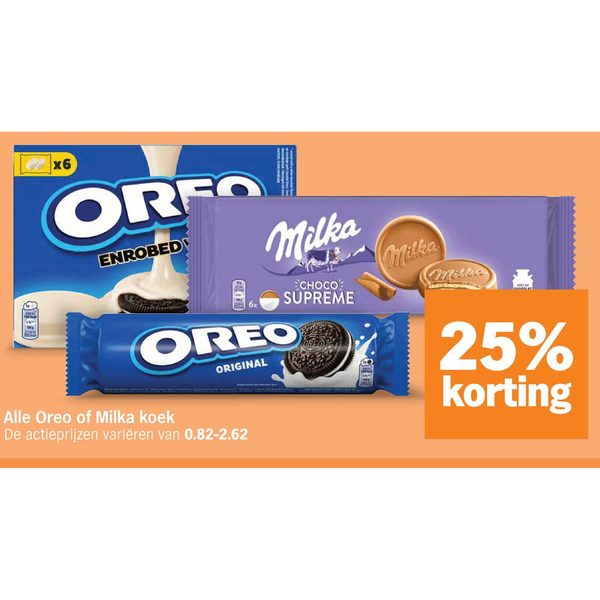 Alle Oreo of Milka koek