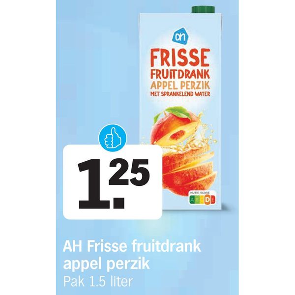 AH Frisse fruitdrank appel perzik