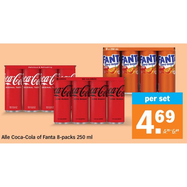 Coca-Cola of Fanta 8-packs 250 ml