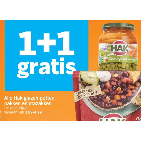 Alle Hak glazen potten, pakken en stazakken