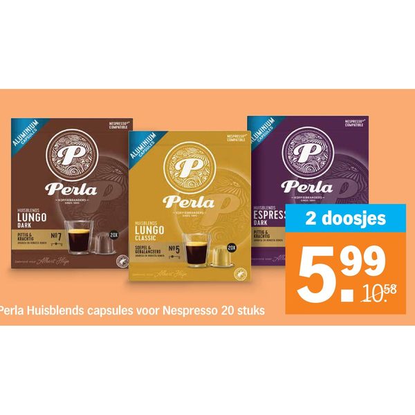 Alle Perla Huisblends capsules voor Nespresso 20 stuks