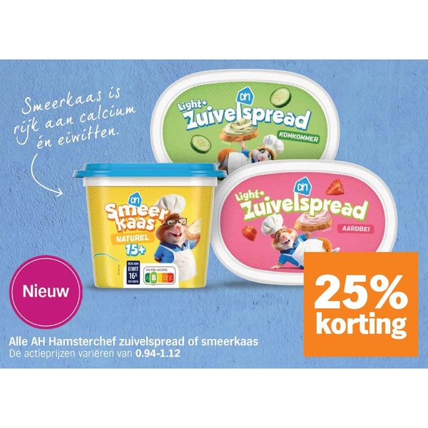 Alle AH Hamsterchef zuivelspread of smeerkaas