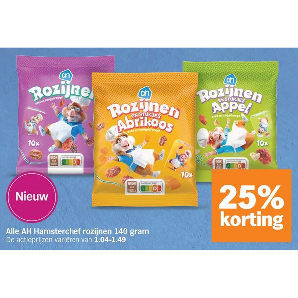 Alle AH Hamsterchef rozijnen