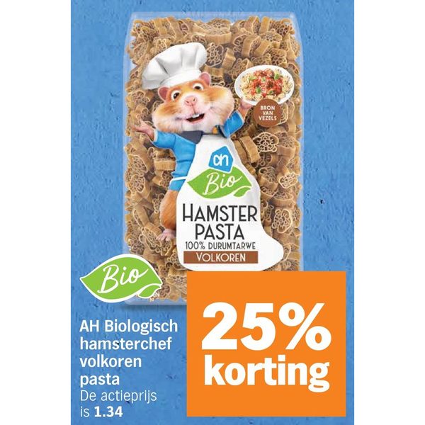 AH Biologisch hamsterchef volkoren pasta