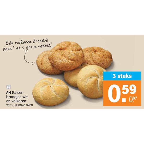 AH Kaiserbroodjes wit en volkoren