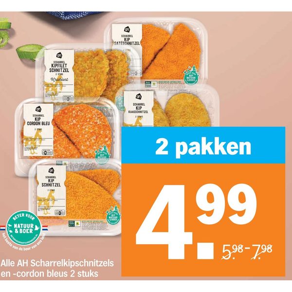 AH Scharrelkipschnitzels en -cordon bleus