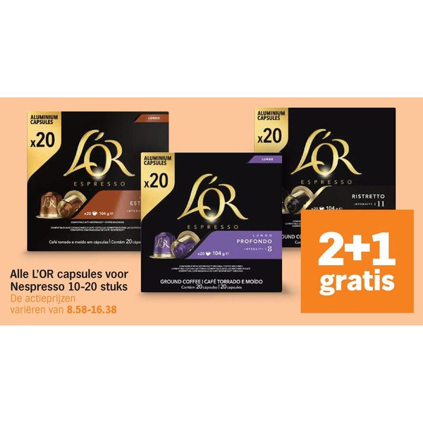 L'OR capsules voor Nespresso