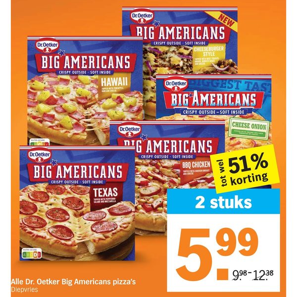 Dr. Oetker Big Americans pizza's