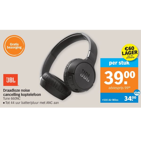JBL Draadloze noise cancelling koptelefoon Tune 660NC