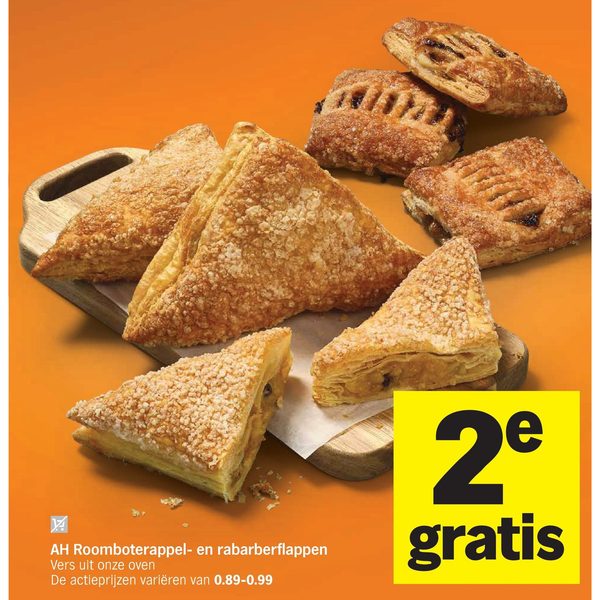 AH Roombotterappel- en rabarberflappen