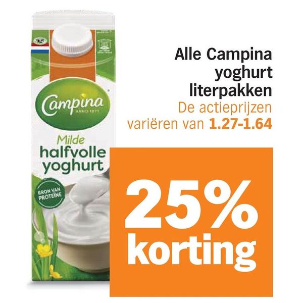 Campina yoghurt literpakken