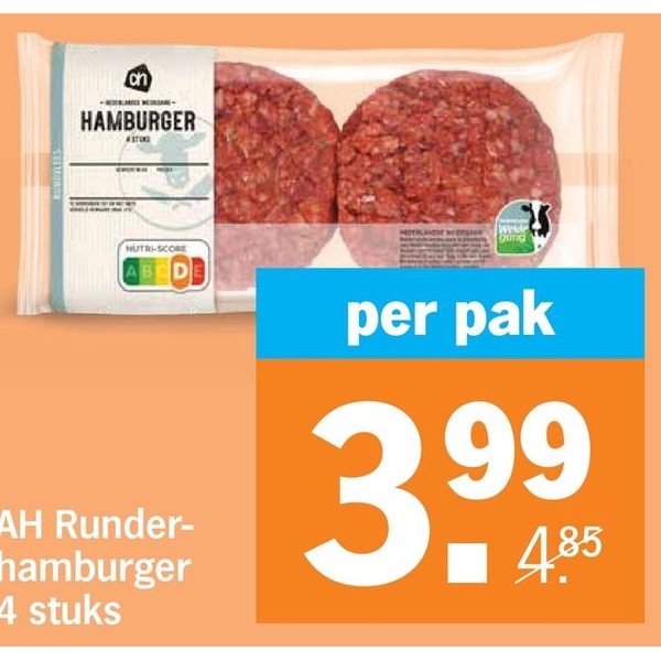 AH Runderhamburger 4 stuks