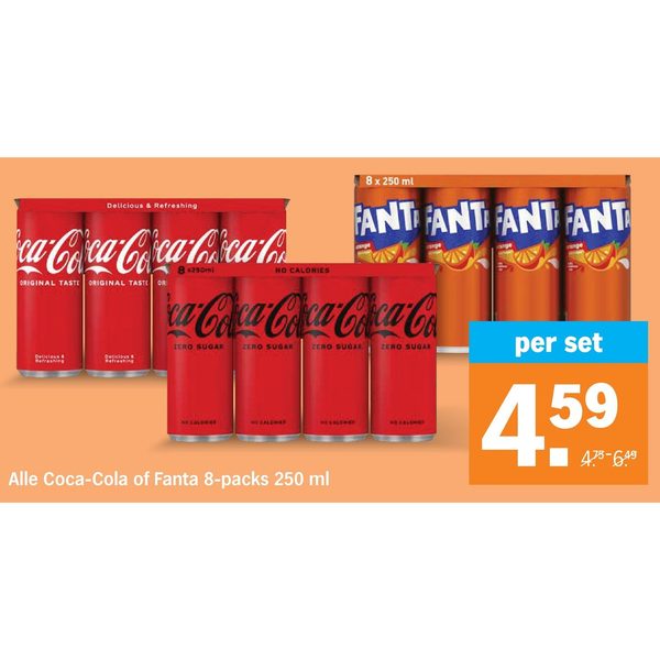 Coca-Cola of Fanta 8-packs 250 ml