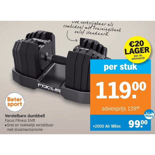 Verstelbare dumbbell Focus Fitness Shift