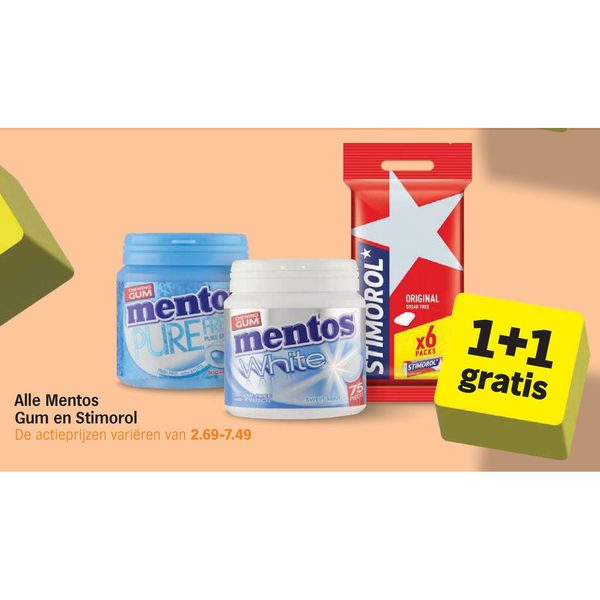 Alle Mentos Gum en Stimorol
