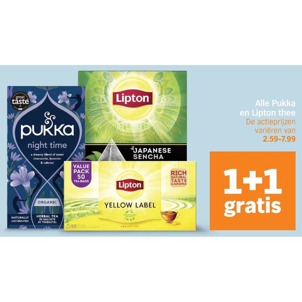 Pukka en Lipton thee