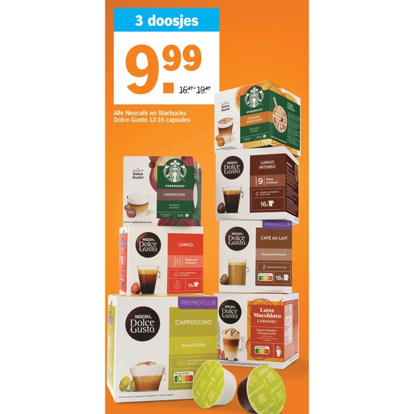 Alle Nescafé en Starbucks Dolce Gusto 12-16 capsules