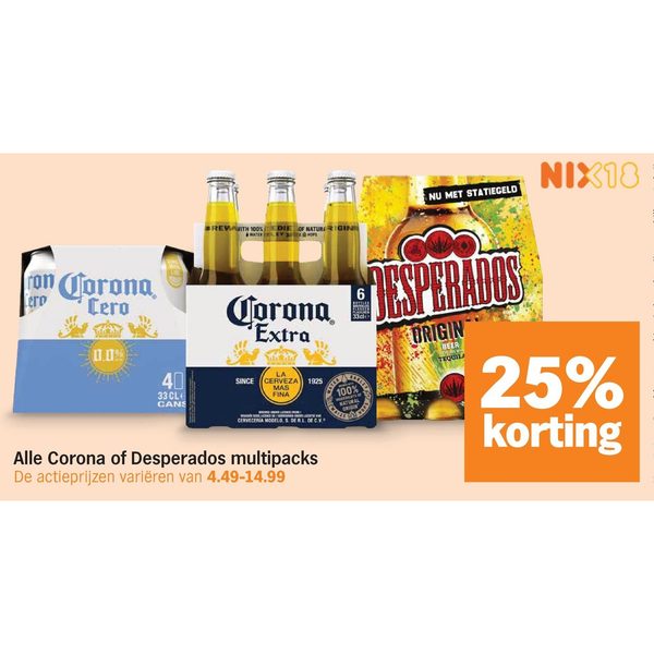 Alle Corona of Desperados multipacks