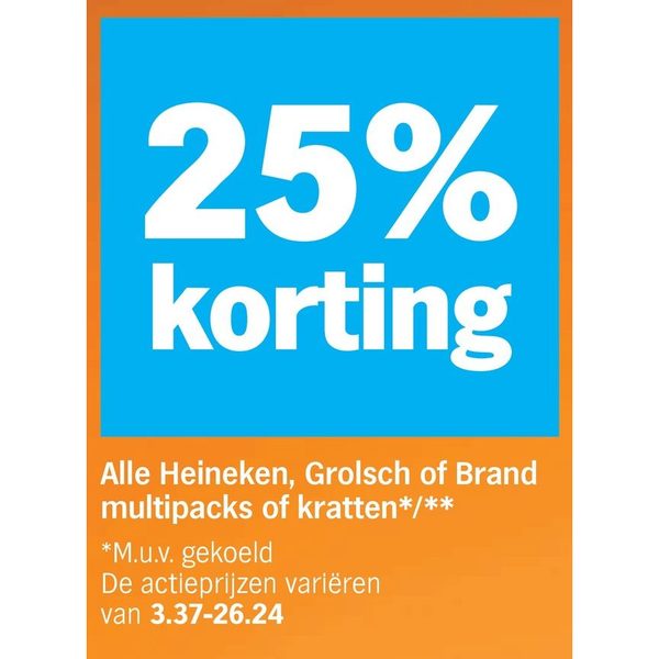 Heineken, Grolsch of Brand multipacks of kratten