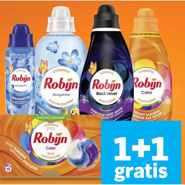 Alle Robijn wasmiddelen en wasverzachter